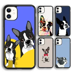 Boston Terrier Dog soft Phone Case Cover For iPhone 16 15 14 plus XS XR 11 12 mini 13 pro max coque Shell Fundas