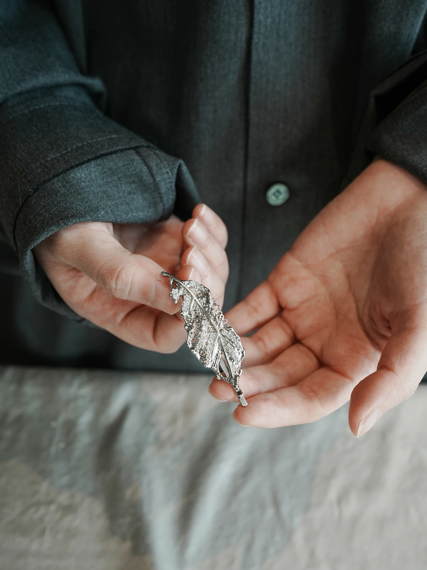 lbardeen-オリジナルデザイン-高級リーフヘアクリップ-レディースファッションアクセサリー-ヘアピン-ヘアジュエリー-すべての髪質に対応