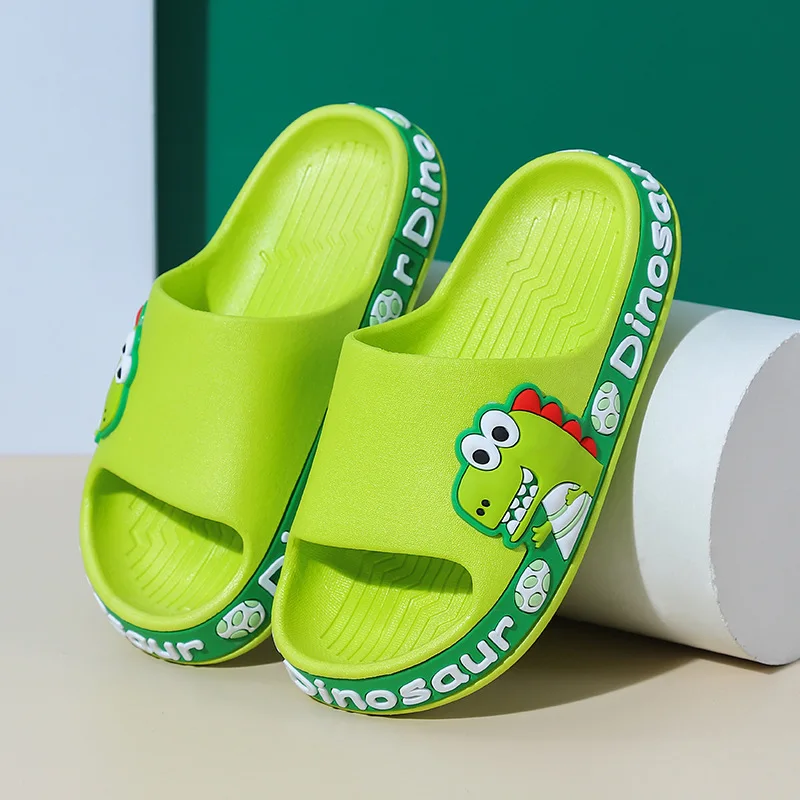 Dinosour-Zapatillas informales antideslizantes para niños y niñas, zapatillas transpirables de baño para el hogar, zapatos de dibujos animados, Verano