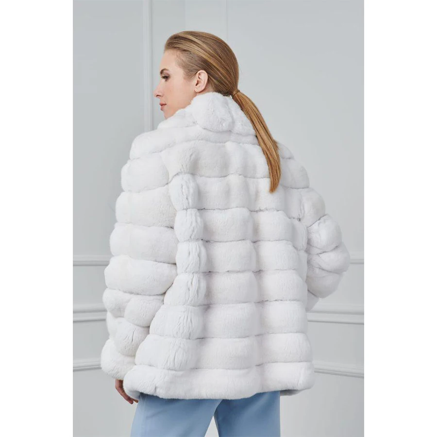 Ladies Jackets Genuine Rabbit Fur Coat Winter Coats For Women 2024 Luxury Warm Rabbit Furs Jacket 100% Natural Rabbit Fur