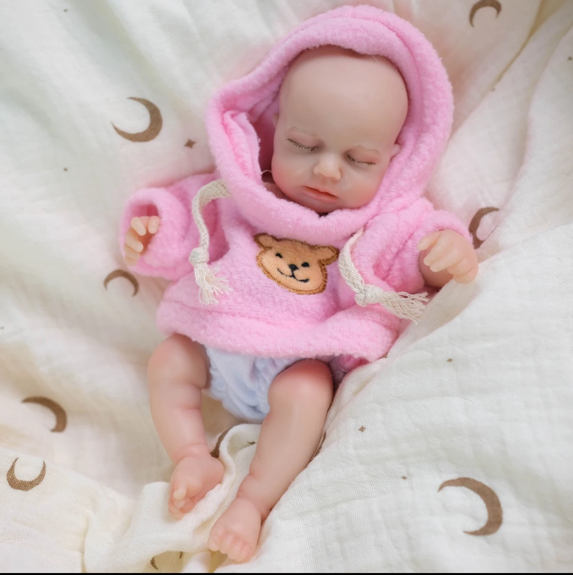 8inch Realistic Reborn Baby Doll Full Body Platinum Silicone HandPainted Details Soft Touch  Newborn Doll Corpo de Silicone