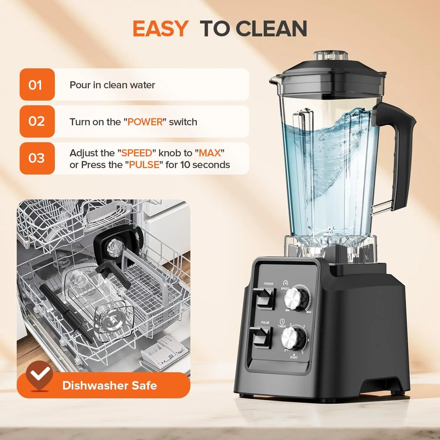 خلاطات للمطبخ، صانع العصائر، خلاط للعصائر، سعة كبيرة، 1800 واط، خلاط احترافي لسحق الثلج