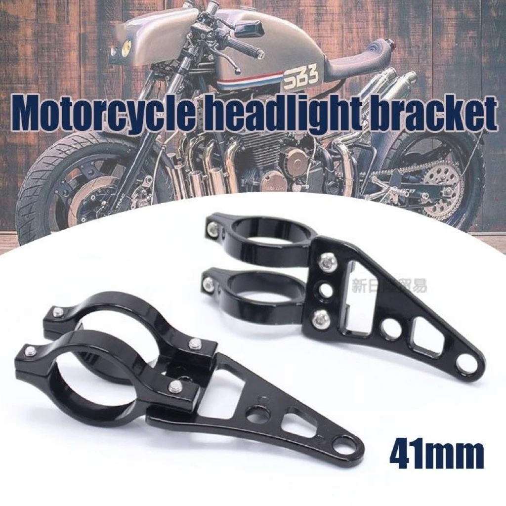 Universal Motorcycle Headlight Mount Bracket Fork Ear Chopper Headlamp Holder Clamp 39-41mm for For Harley Bobber Racer