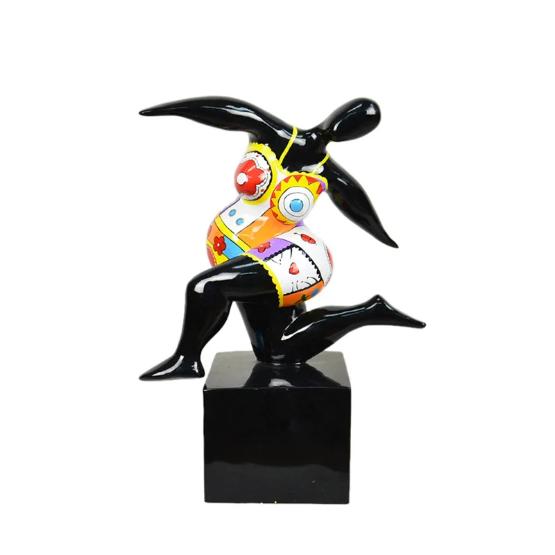 *flo Beautiful Nude Woman Statue High Quality Resin Dancing Lady Sculpture for Home and Garden Decor