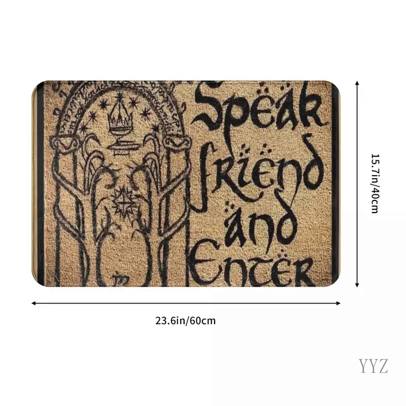 Speak Friend And Enter Doormat Back Carpet Mat Footpad Polyester Anti-slip Washable Entrance Kitchen Bedroom balcony toilet