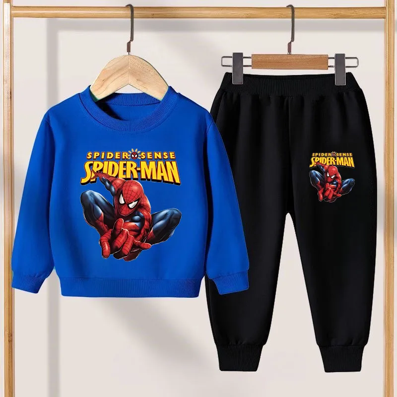 Lente Nieuwe Stijl Casual Kinderkleding Sets Anime Spiderman Jongens Trui Lange Broek Tweedelig Pak Marvel Kids Sweatsuit