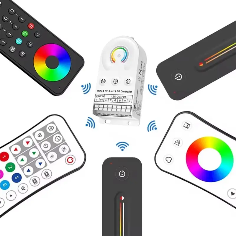 A59Z-V5-T Tuya WIFI LED Controller 5-In-1 CV 5Chx3a CCT RGB RGBW RGBCCT DC12V 24V Touch Switch Dimmer For LED Strips