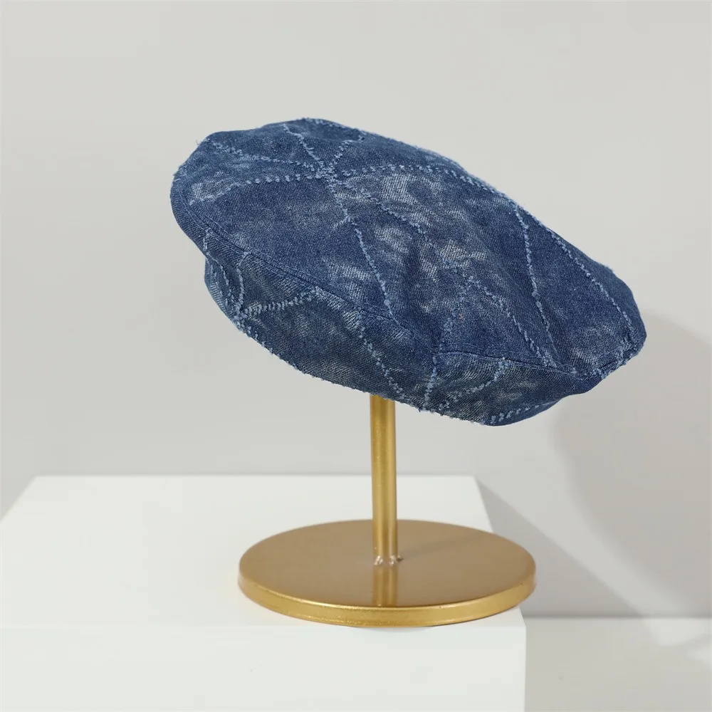 

Fashion Vintage Children's Beret Denim Korean Octagonal Hat Outdoor Retro Newsboy Cap Kids