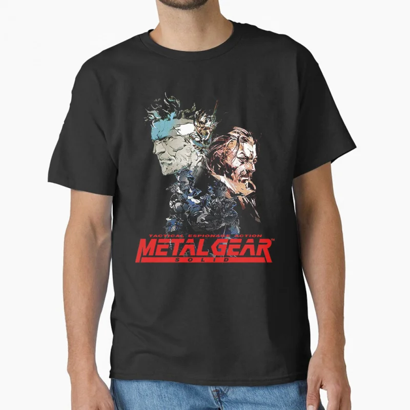 

80s Vintage video game Metal Gear Solid snake cyborg ninja MGS Kojima gift T shirt for men Large size Tops S-6XL