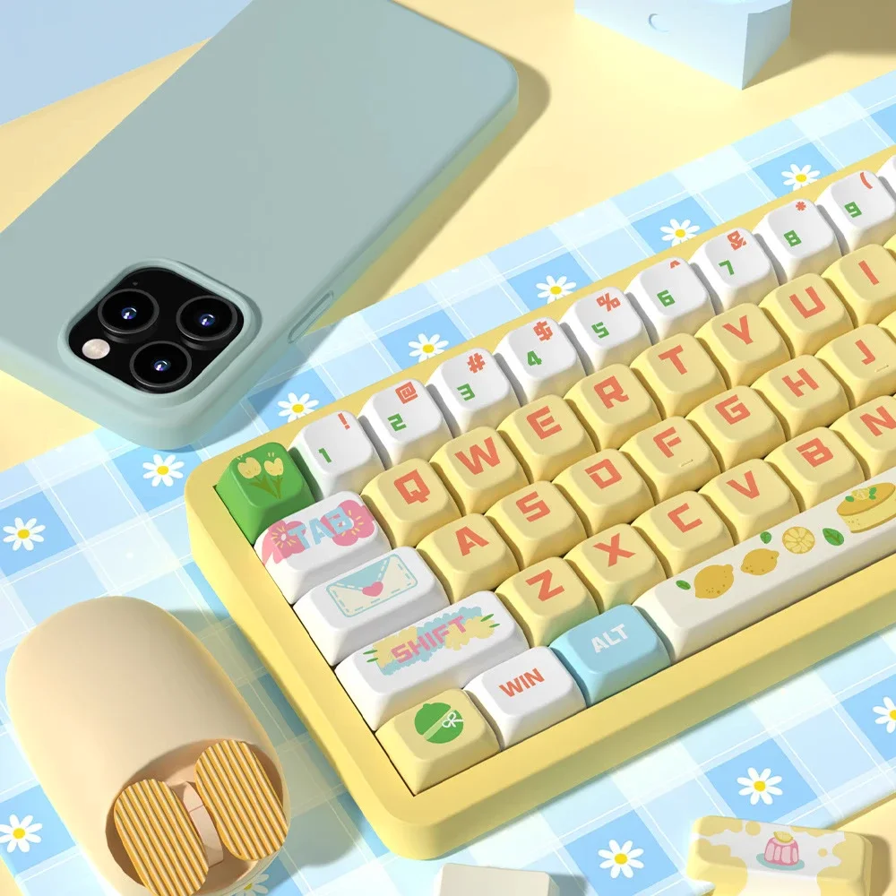 Sea salt lemon cheese, original keycap MDA height, personalized mechanical keyboard cap