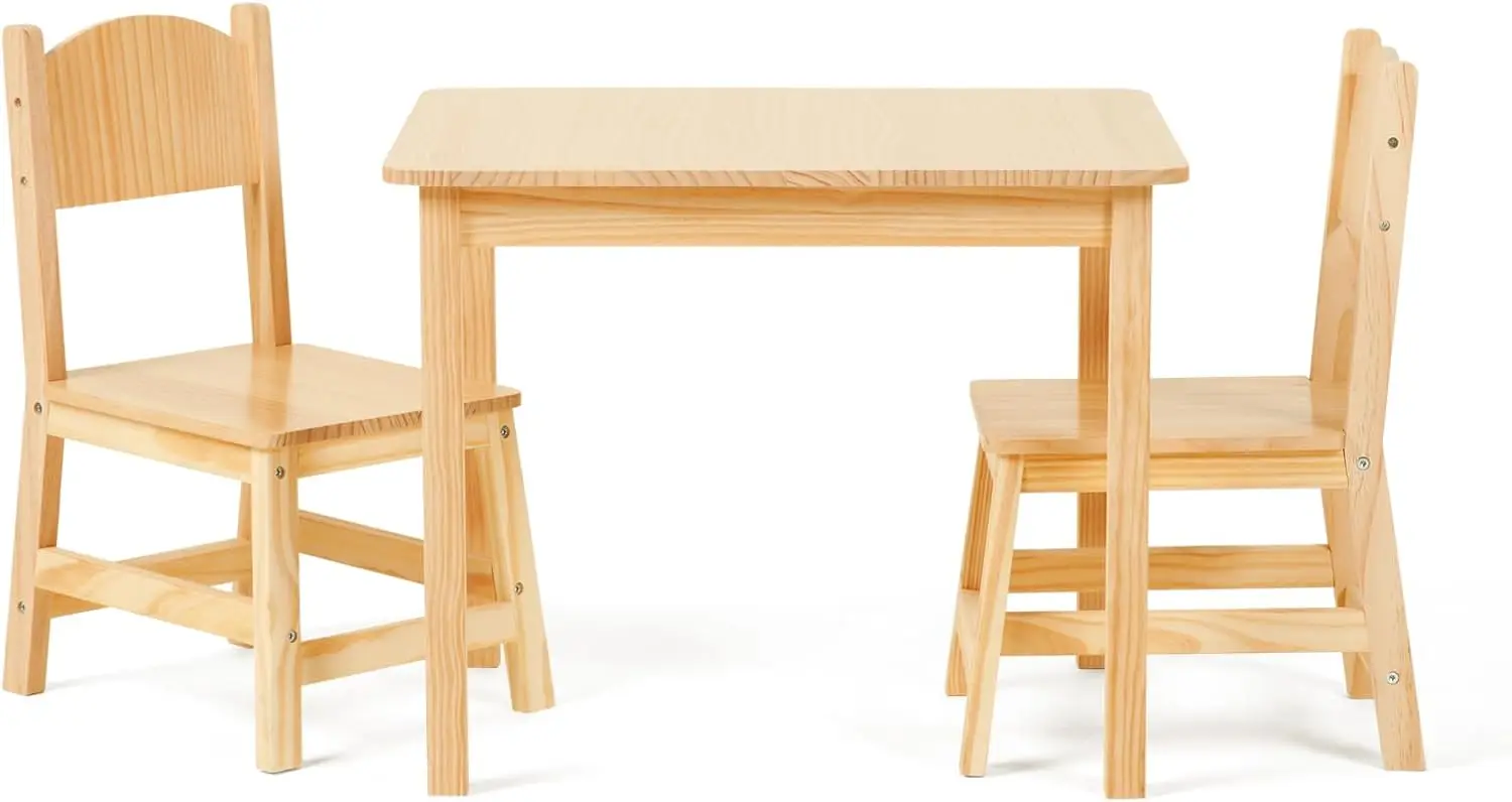 

Solid Wooden Toddler Table and Chair Set, Stable and Sturdy, Easy to Clean Material, Kids Table and Chairs for Livingroom