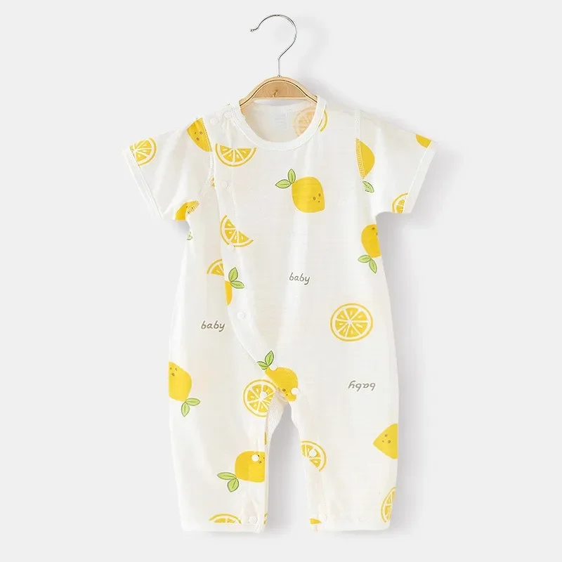 

Baby onesie summer thin baby short-sleeved trousers Romper Class A pure cotton newborn air-conditioned clothes summer pajamas