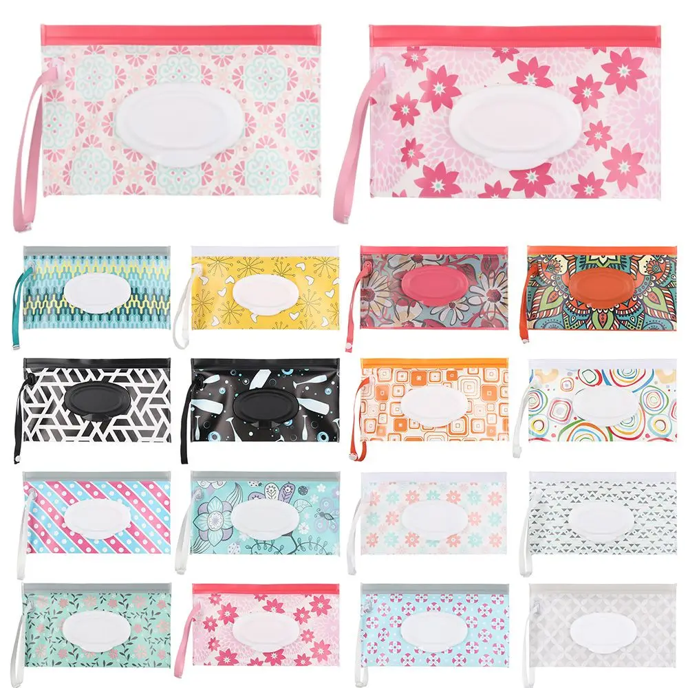 

1pcs Outdoor Cute Carrying Case Baby Product Flip Cover Portable Cosmetic Pouch Tissue Box Stroller Accessories Wet Wipes Bag