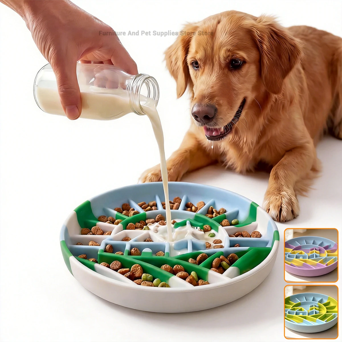 

Silicone pet dog slow food bowl, cat slow food mat, anti slip slow food bowl, wet and dry dual-use, dog washable slow food bowl