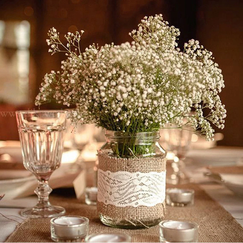 

2pcs 2 Rolls 2 Meters Natural Burlap Ribbon For Diy Crafts Wedding Party Christmas Decoration Craft Supplies Decorative Strip