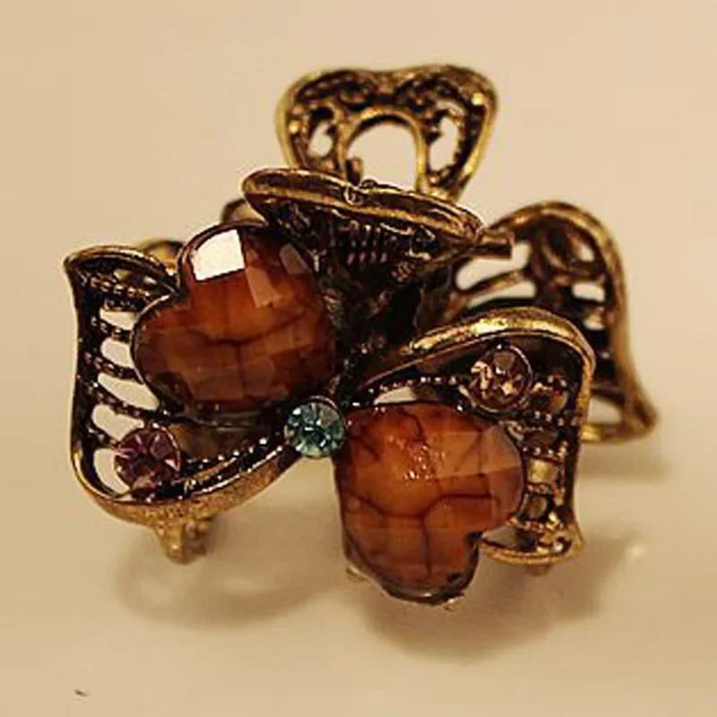 10PC Women Retro Hairclip Resin Mini Butterfly Crown Hair Claw Barrette Jewelry Hair Styling Accessories Tools for Wedding Gift