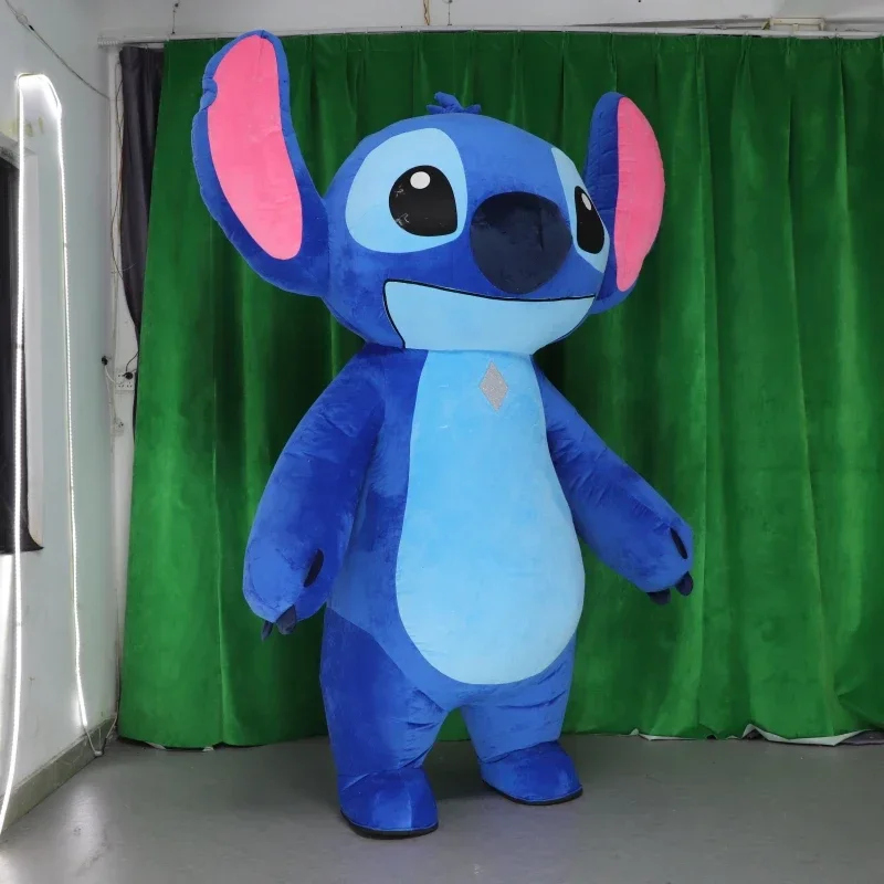 MINISO Disney High Quality Blue Lilo & Stitch Inflatable Costume Street Mickey Mouse Mascot Costume Cosplay Inflatable Garment