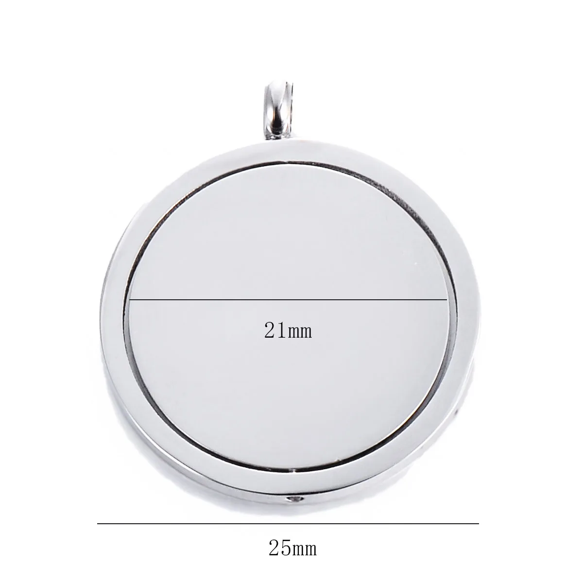 Stainless Steel Round Pendant Blank To Record Rotatable Metal Circle Tag Charm For Necklace Mirror Polished Wholesale 10pcs