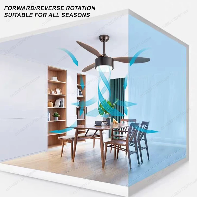 52-Inch 3-Blade Chinese Retro Style Pure Copper Motor LED Ceiling Fan With Light Remote Control Timing Function Fan Light