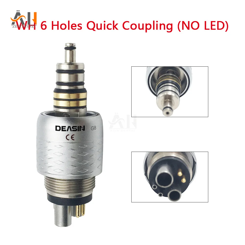 Dental Coupling 4Holes LED Coupler 6Holes Adapter For KAVO NSK Sirona LED Fiber Optic High Speed Turbine Handpiece