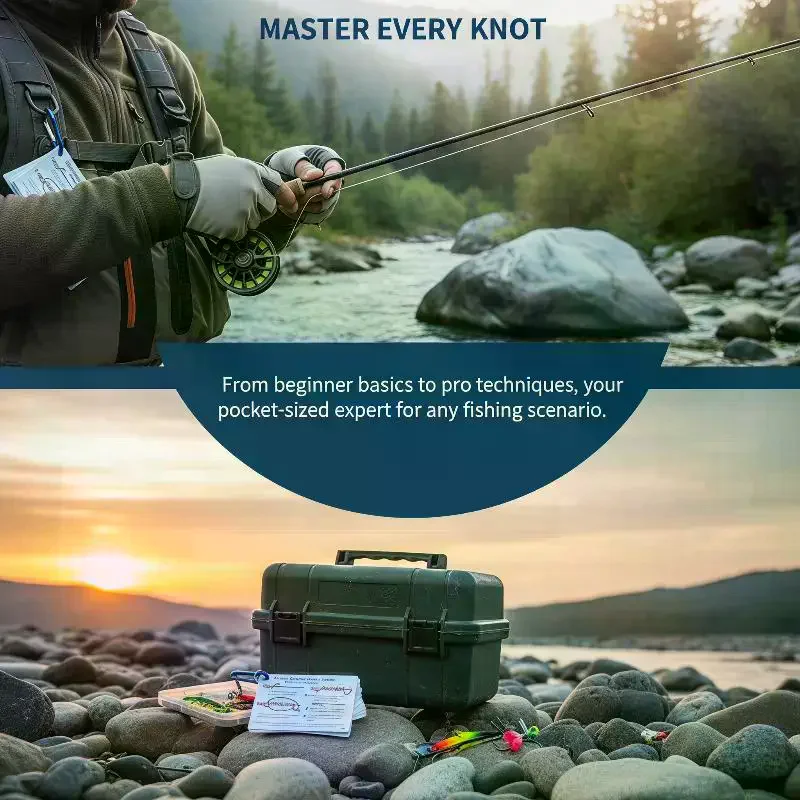 6PCS/1set Fishing Knot Guide Card, Containing 12 Of The Most Practical Fishing Knots, With Storage Buckle, Durable PVC Card