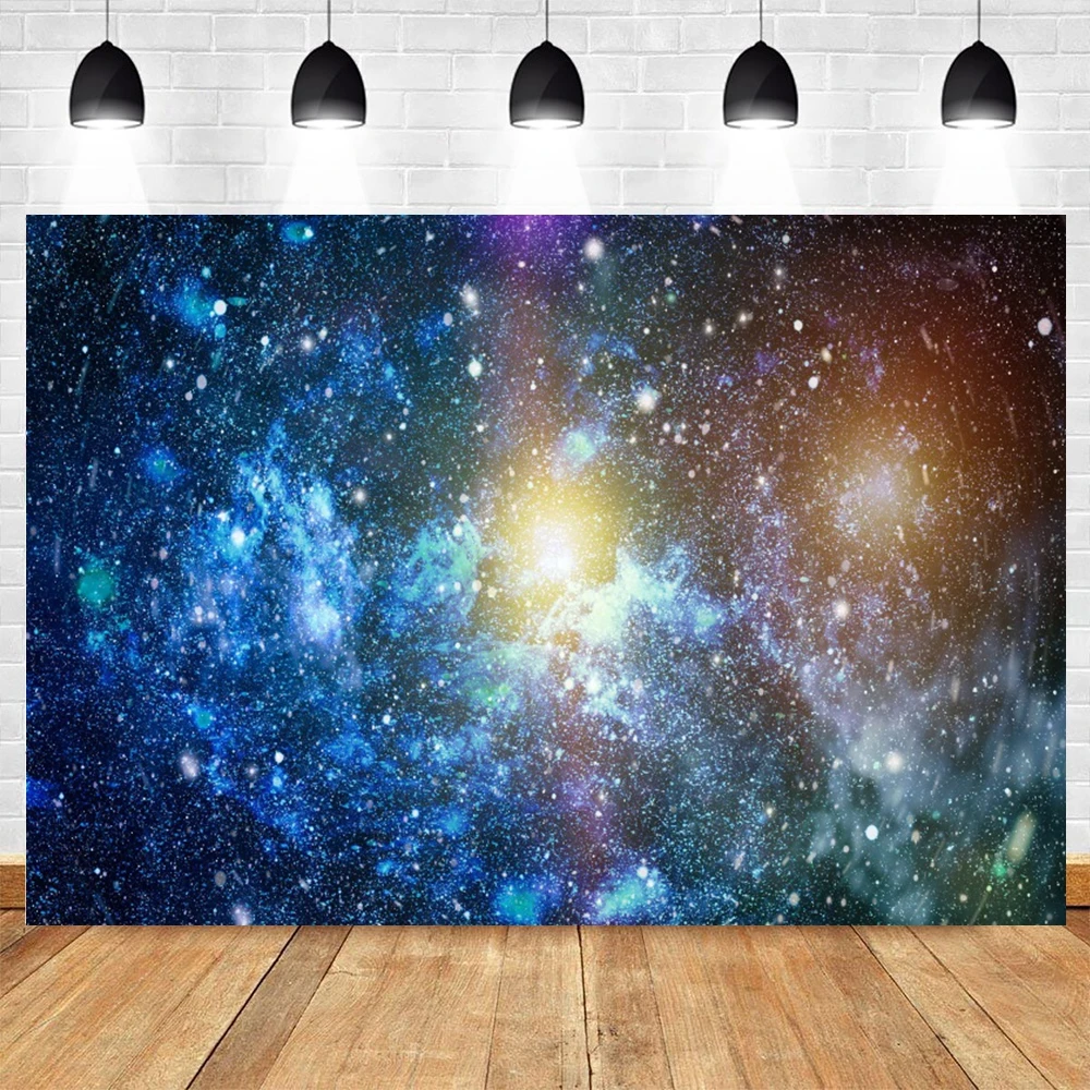 Cosmic Galaxy Backdrop Starry Sky Milky Way Stars Universe Space Theme Photo Background Baby Shower Birthday Party Decor Banner