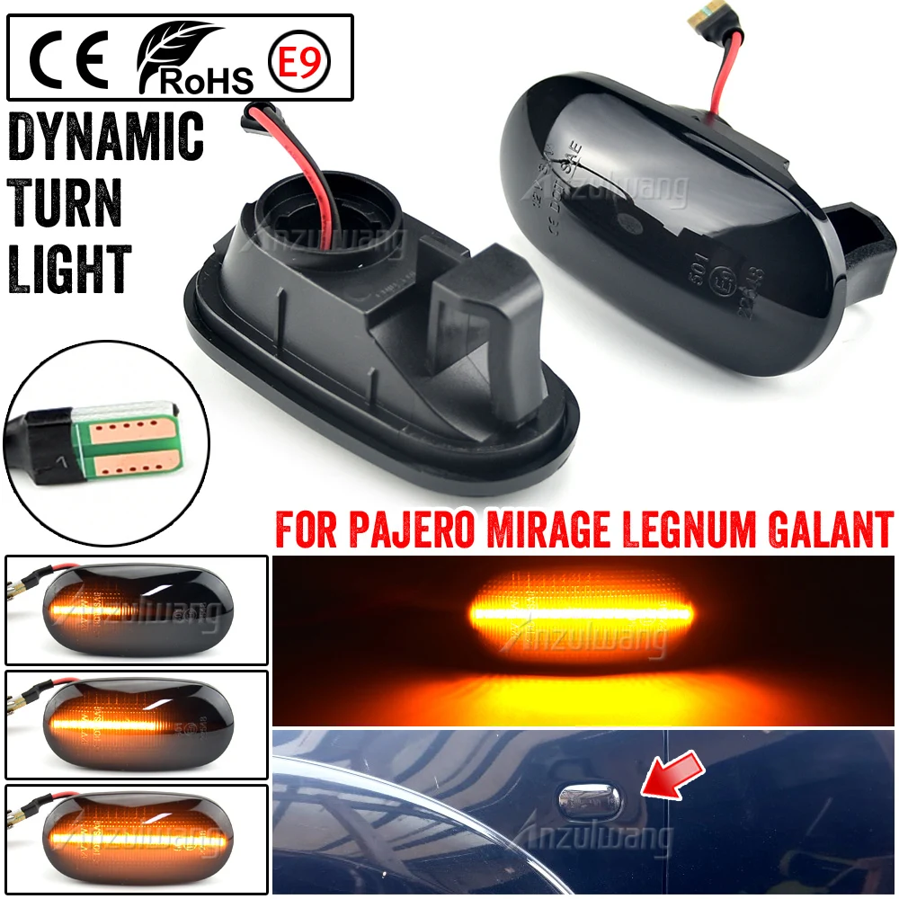 For Mitsubishi Pajero Sport 2G Galant 8 rose Mirage Legnum Galant Dynamic LED Blinker Side Marker Turn Signal Lights