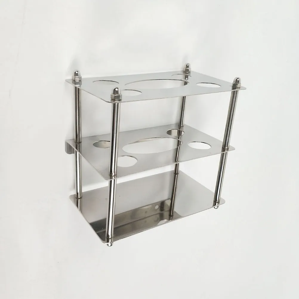 

Stainless Steel Toothbrush Holder and Toothpaste Rack for Bathroom Countertop Storage with Drain Design No Corner Rust Resistant