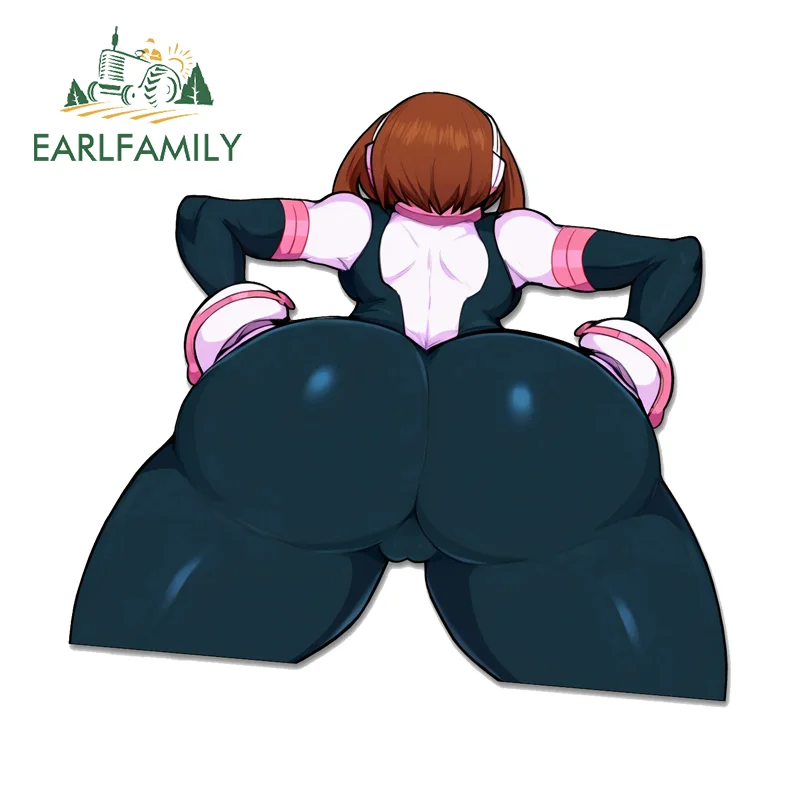 EARLFAMILY Ochaco Uraraka Big Ass Car Stickers Attractive Anime Motorbike Decal Occlusion Scratch Custom Printing Accessories