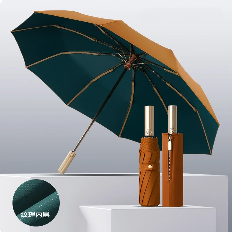Windproof Automatic Business Umbrellas, New Fabrics Sun UV UPF50 + Protected, Compact Folding Rain Umbrellas for Men and Women