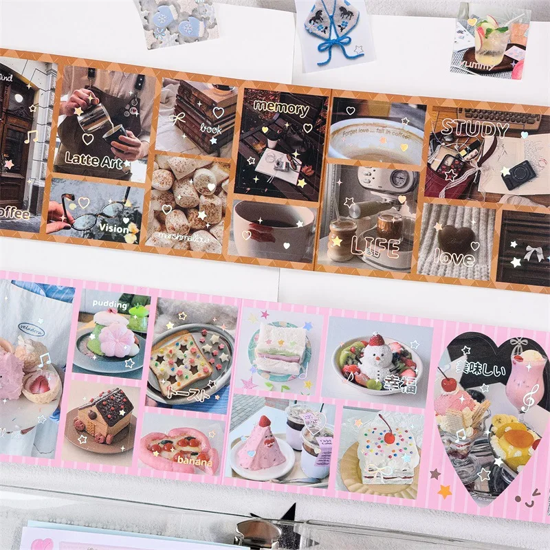 1roll/6*200cm Korean Literary Retro Washi Tape & Stickers, DIY Handmade Album Scrapbooking Decor Supplies