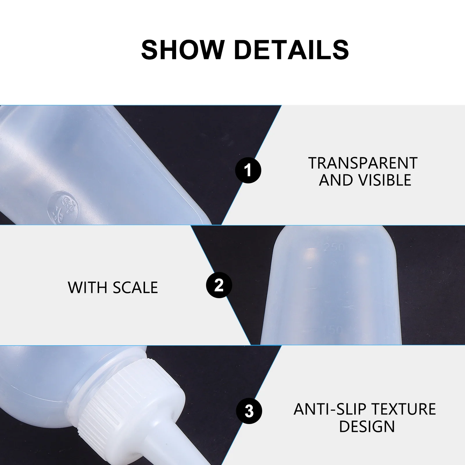 

10 шт., пластиковая бутылка, 250 мл, аппликатор для жидкого клея, прозрачный многоразовый прецизионный дозатор для поделок, красок, клеев