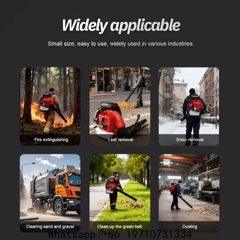 for 2-Stroke Backpack Blower High Power Gas Leaf Snow Removal Machine Garden Cleaning Tool