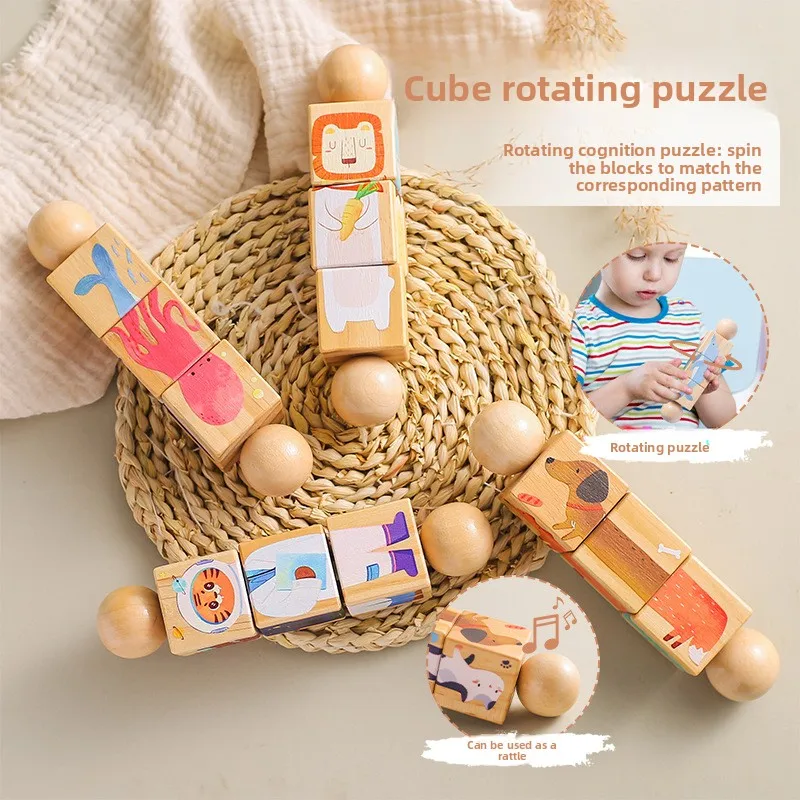 

Children's Educational Rotating Animal Shape Matching Toy Baby Grip-and-Chew Rattle Toy Creative Spinning Fun