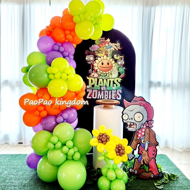 مجموعة قوس بالونات على شكل لعبة Z.Zombies من Plants Vs Z.Zombies لتزيين حفلات أعياد الميلاد للأطفال مستلزمات استحمام الطفل ديكور غرفة الرسوم المتحركة