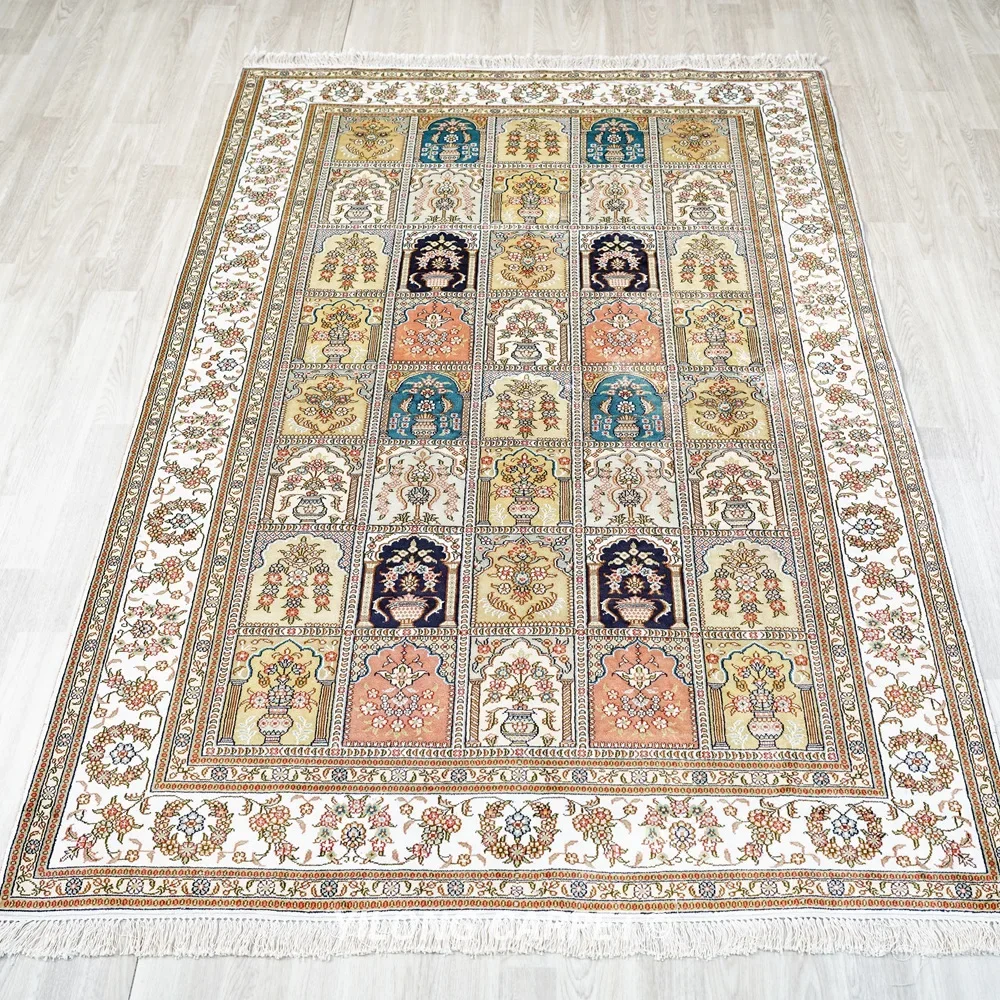 152x244cm Classic Four Seasons Oriental Handmade Carpet Turkey Hand Knotted Silk Rugs (YHW314AB)