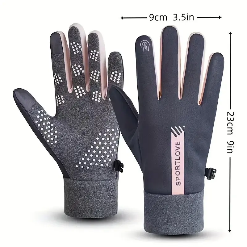 冬用手袋女性男性サイクリングバイクサーマルフリース耐寒性防風防水自転車暖かい屋外ランニングスキーミトン