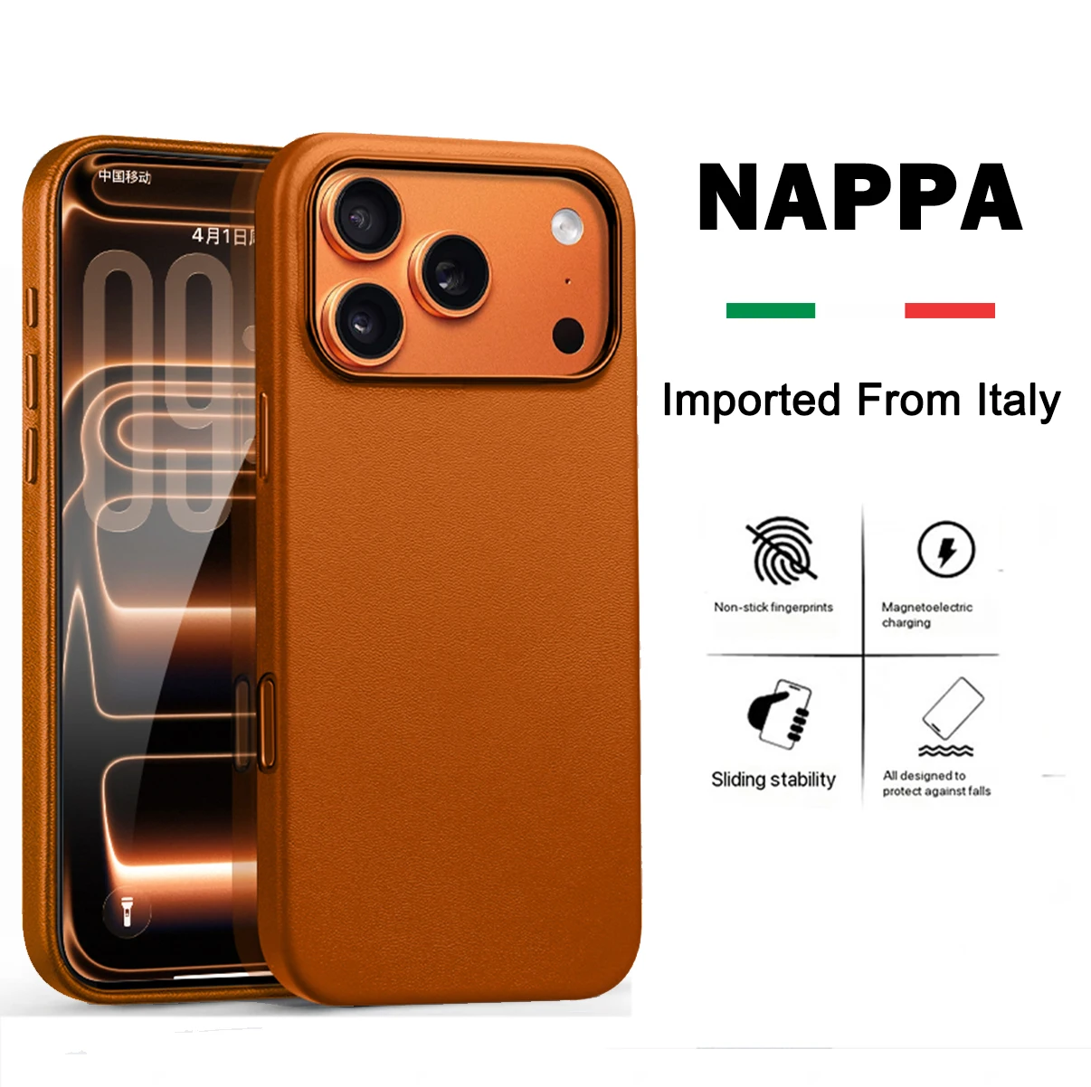 

VEX Italian Nappa Genuine Leather Case for iPhone 17 Pro Max Air with Magsafe Magnetic Cases Business Premium Cow Phone Cover