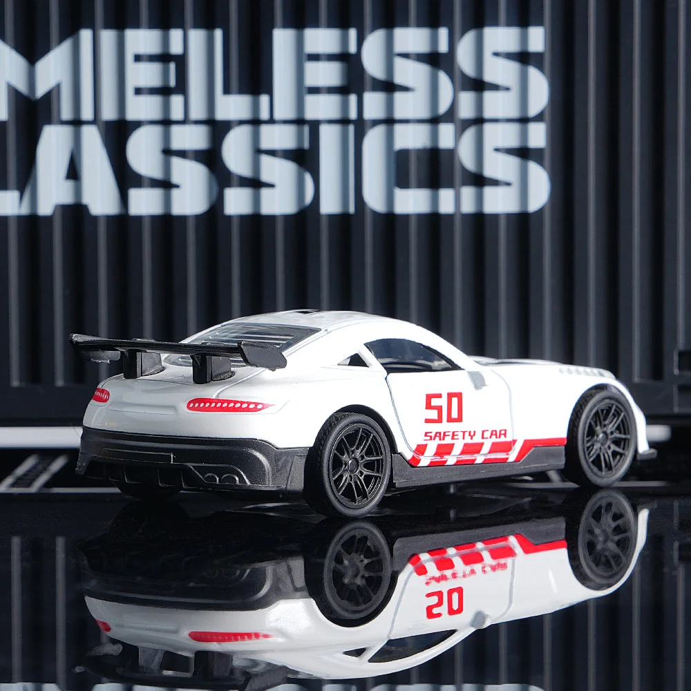 AMG Diecast Car Model, Alloy Sports Car Decor, White Collectible Vehicle with Openable Doors, Premium Ornament for Car Fans image 3