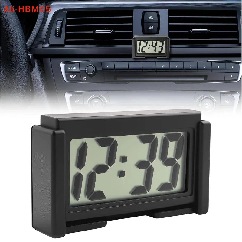 (HB05)Mini Digital Clock Large Screen Car Dashboard Electronic Clock Self-adhesive Mini Clock Car Clock For Truck Dashboard