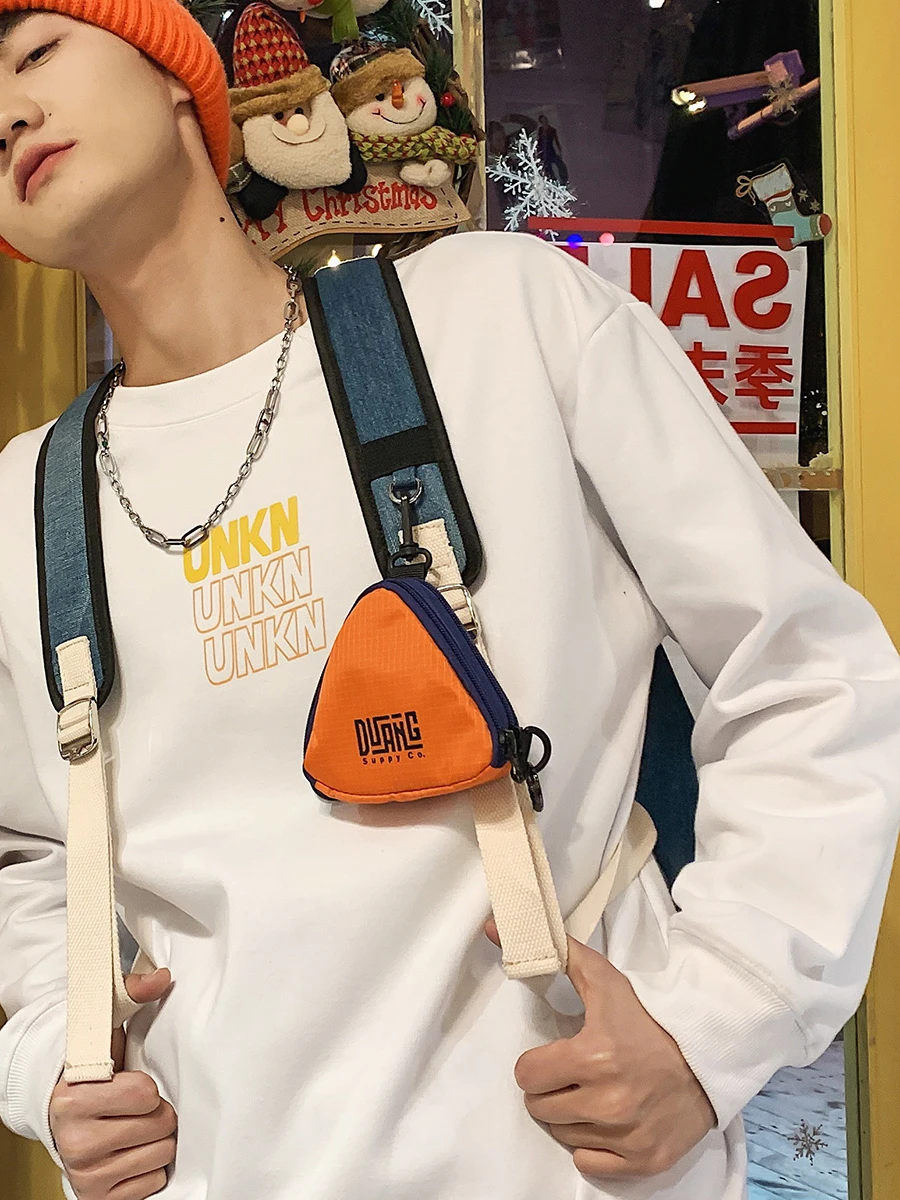 Mini Small Shoulder Bag Men\'s Fashion Brand Messenger Bag Bag Coin Purse Headphone Bag Hip Hop Shoulder Bag Hanging Bag