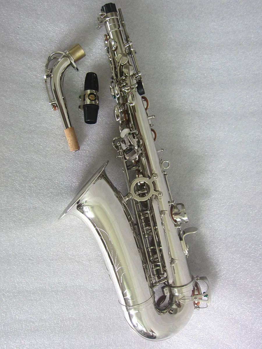 New Alto Saxophone Brass Nickel Silver Plated Body R54 Model Performance Musical Instrument With Case Accessories