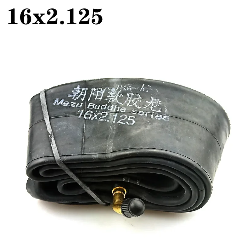 Inner Tube 16 x 2.125 with a Bent Angle Valve Stem  fits many gas electric scooters and e-Bike 16x2.125