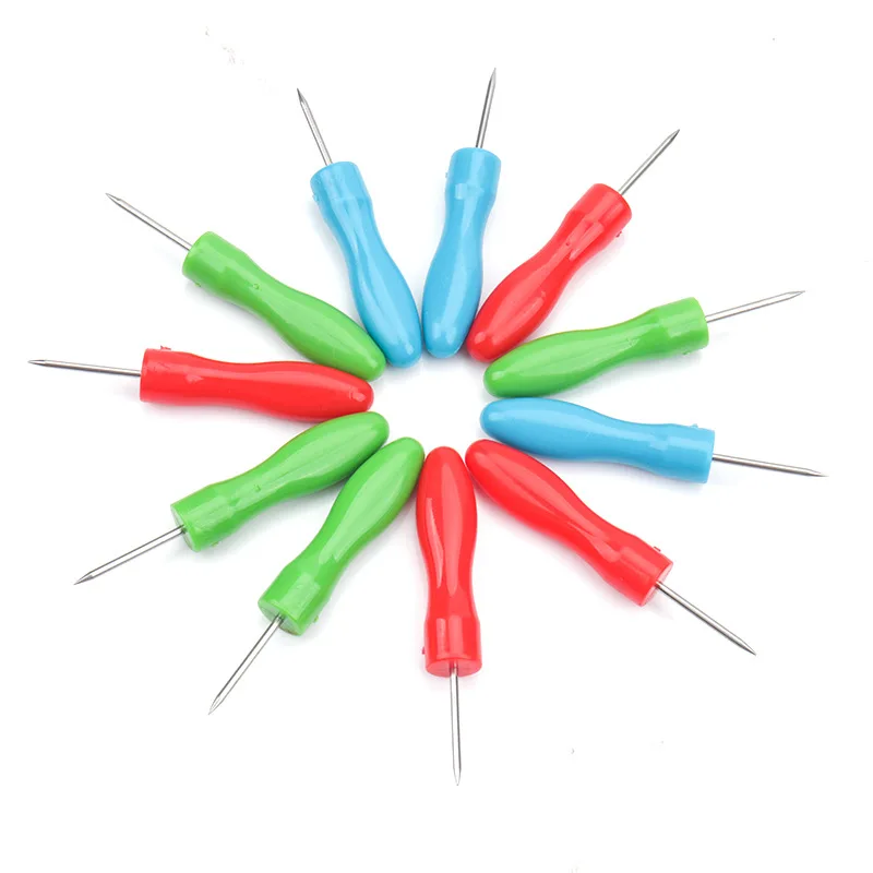 Colorful Plastic Handle Mini Pick Needle Awl for Eyelash Glue Bottle Plug Caps Opener
