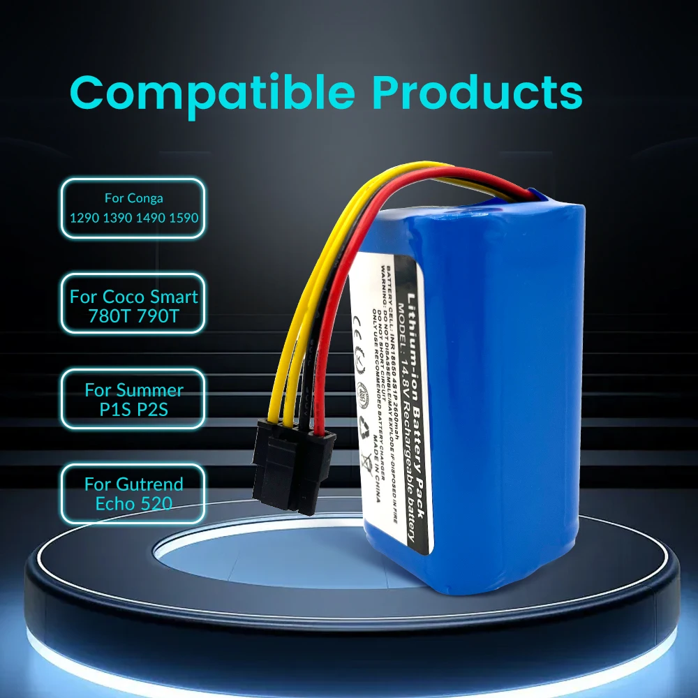 

14.8V 2600mah Battery For Proscenic Cocoa Smart 780T 790T 880L Summer P1S P2S P3 Jazz Kaka Robot Cleaner For LIFERO RX9