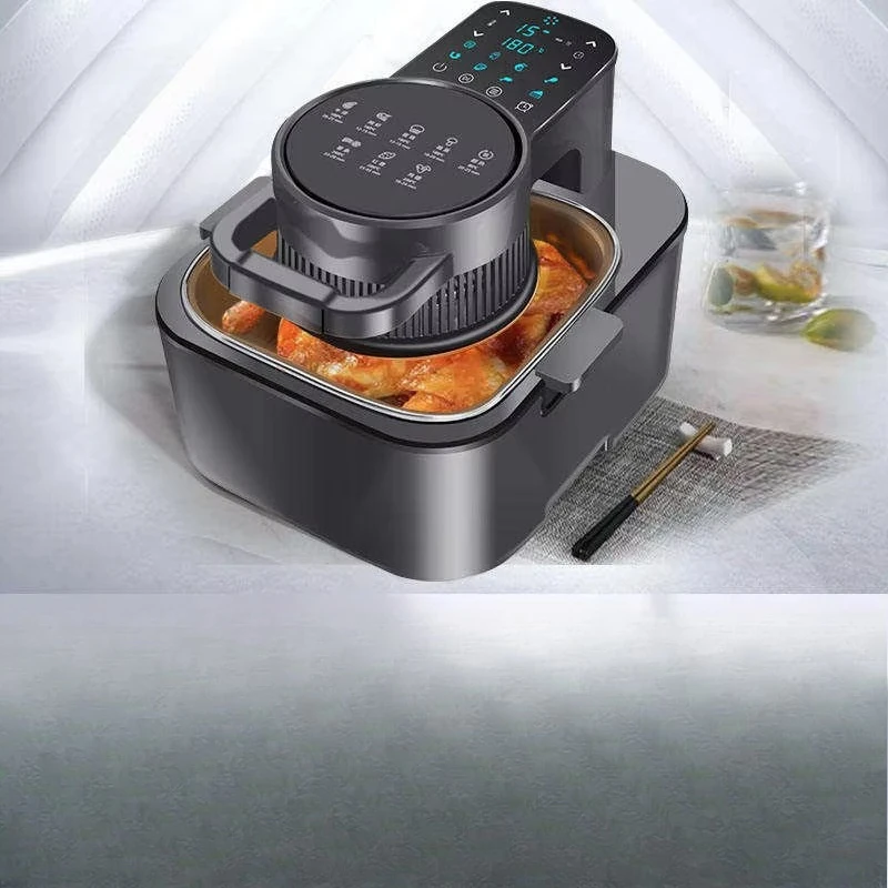 8L clamshell LED touch screen air fryer 1350W oil-free oven with non-stick basket hot air oven specification oven