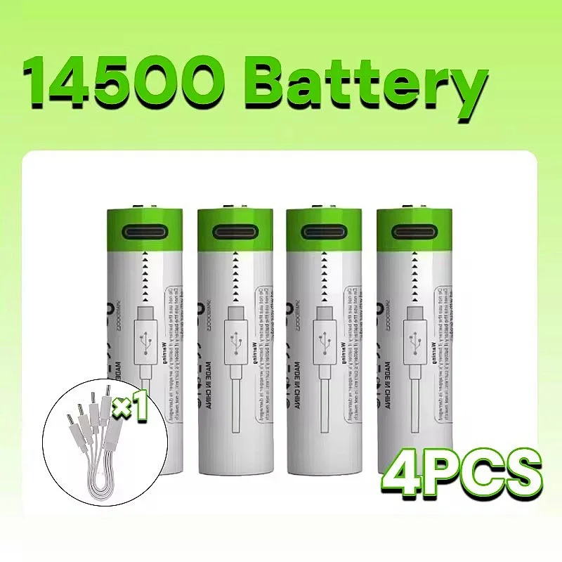 

14500 Rechargeable Battery Type-c USB 700mAh 3.7V AA Large Capacity for Flashlight Electric Scooter Power Bank
