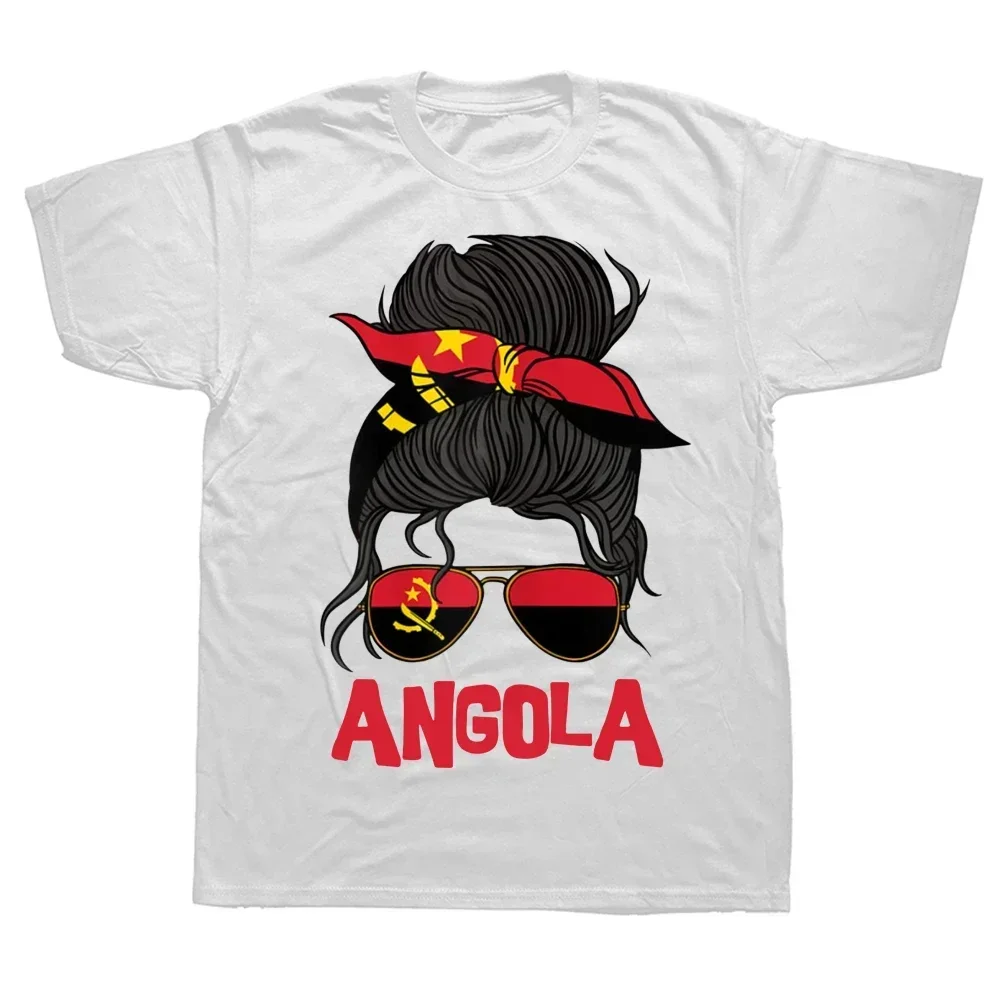 Summer Style Graphic Cotton Streetwear Short Sleeve Birthday Gifts T-shirt Mens Clothing Funny Angola Girl Angolan Flag T Shirt