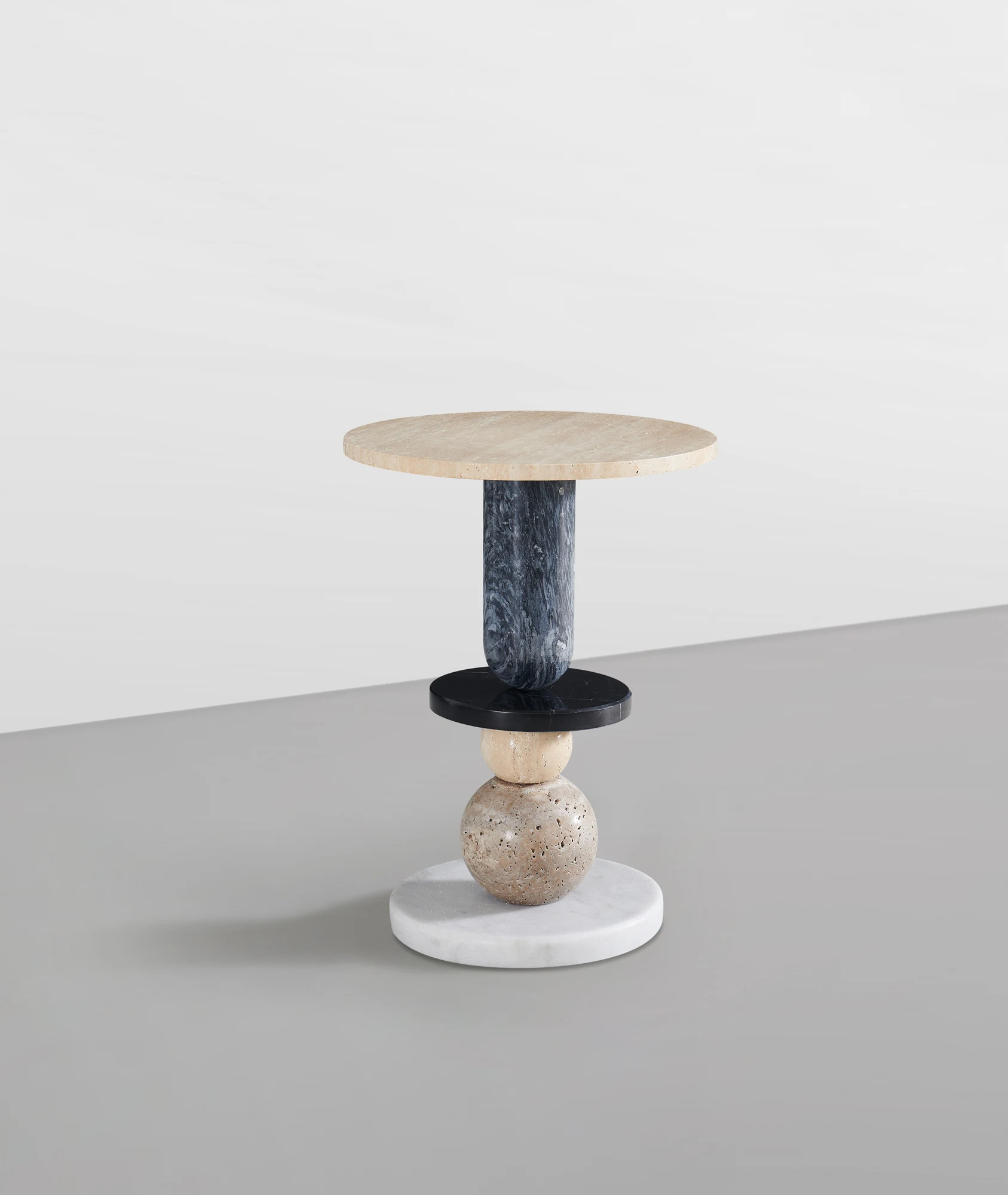 Modern Style Villa Living Room Luxury Round Sofa Side Table Set Hotel Bedroom Cave Stone Accent Corner Table Furniture