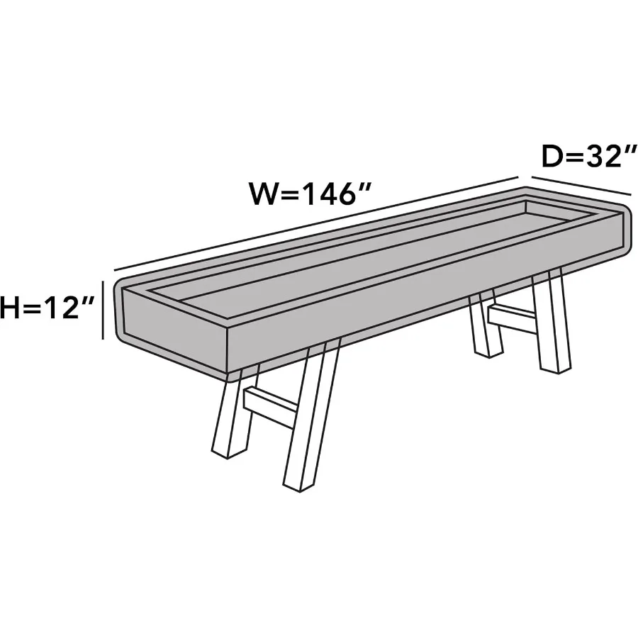 غطاء طاولة من Covermates Shffleboard - مقاوم للماء للاستخدام الداخلي/الخارجي شديد التحمل Elite 300D بوليستر 146 وات × 32 عمق × 12 ساعة كاكي
